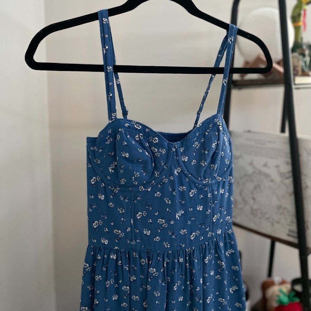 A&F XS Blue Floral Dress